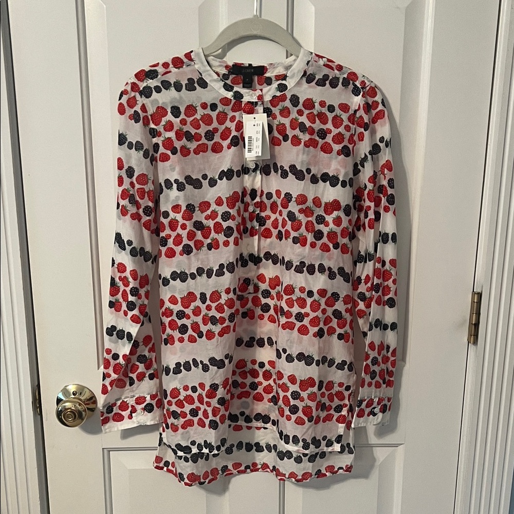 J.Crew Berry Popover Top, NWT, Size 4